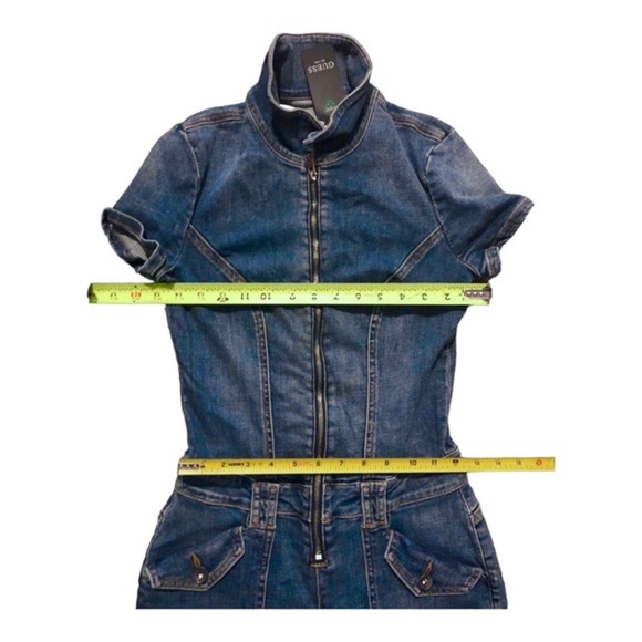 Guess Women's Persian Indigo Jade medium wash Denim jeans Jumpsuit size XS new - Picture 7 of 8